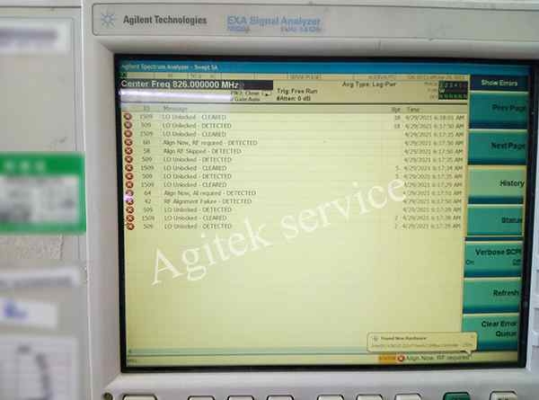 是德N9020A频谱仪报错维修案例|橙子视频下载维修