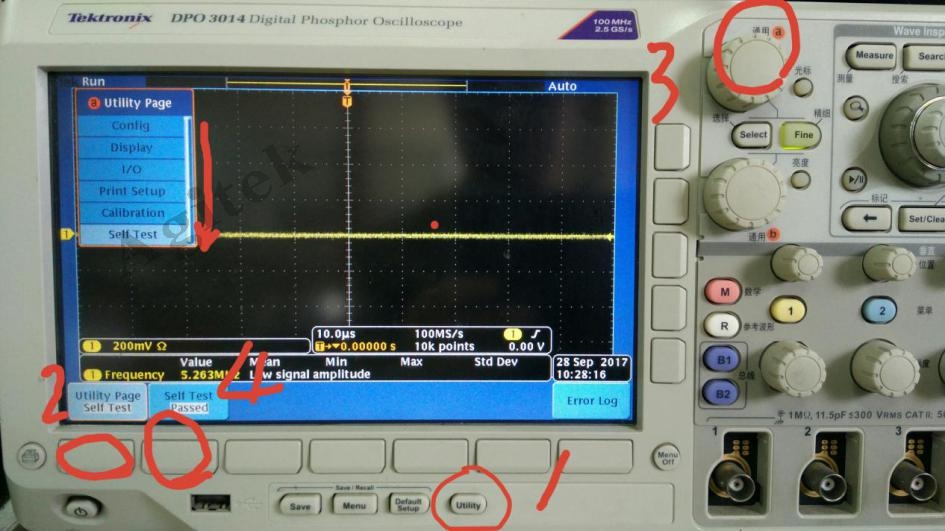 泰克数字示波器快速状态自检测方法-橙子视频下载维修