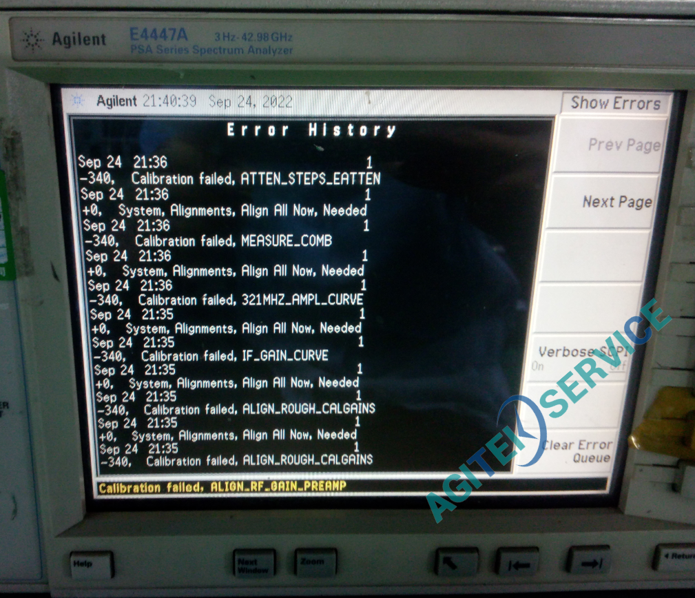 安捷伦E4447A频谱分析仪功率不准维修