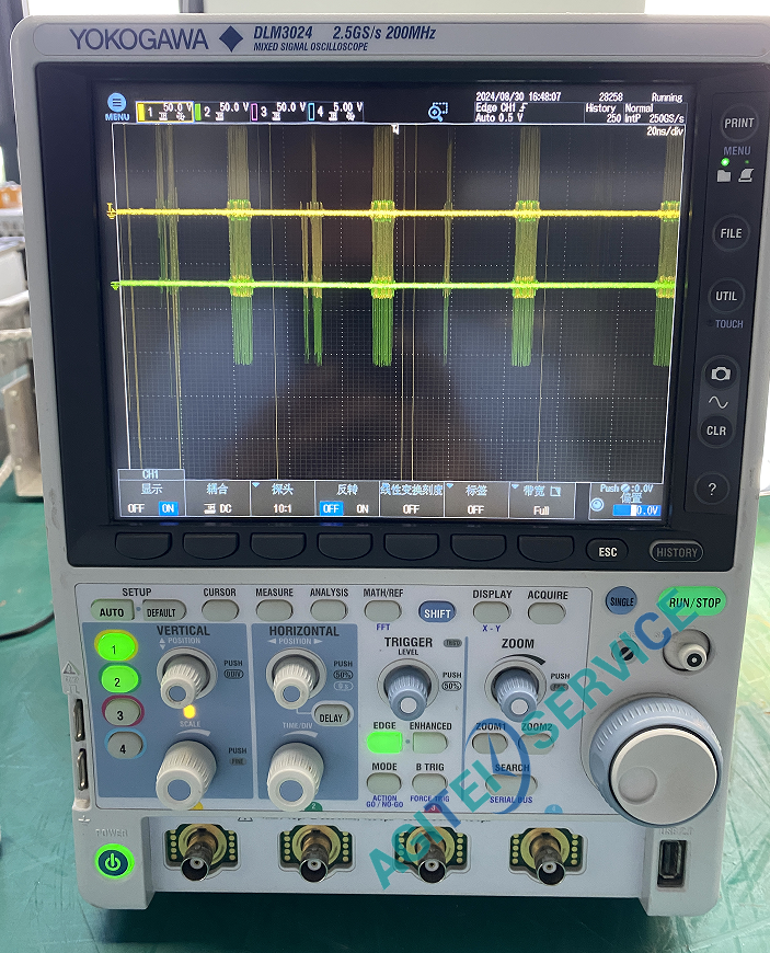 横河DLM3024示波器CH1/CH2迹线异常维修