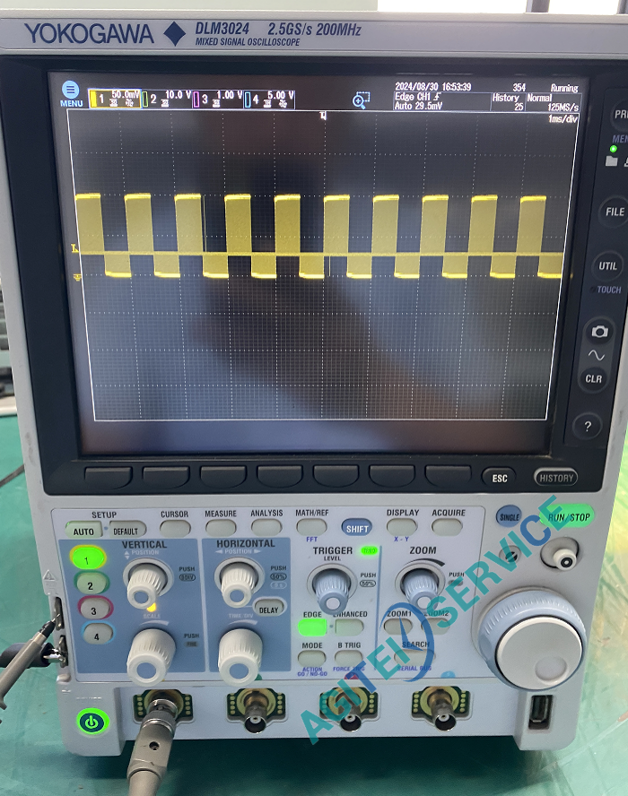 横河DLM3024示波器CH1/CH2迹线异常维修