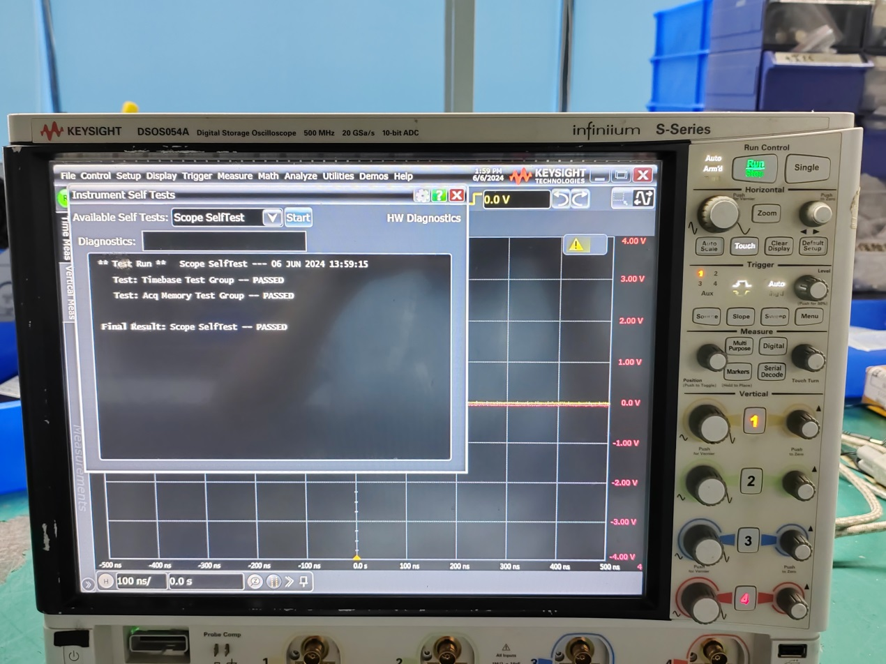 Keysight是德DSOS054A示波器开机无基线自检报错维修