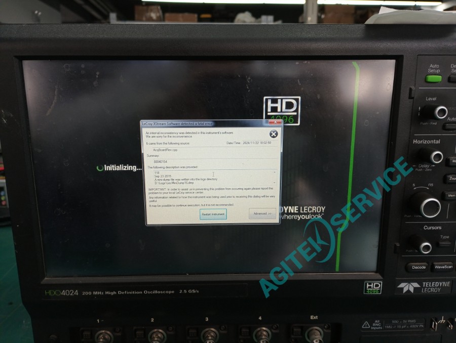 LeCroy橙子视频最新版下载示波器HDO402开机报错维修案例